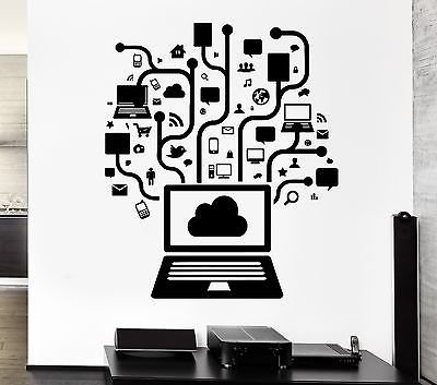 V-studios Wall Decal Computer Online Social Network Gamer Internet Teen PC Vinyl VS2558 | The Storepaperoomates Retail Market - Fast Affordable Shopping