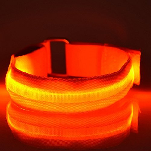 Fashion&cool LED Slap Band, USB Rechargeable Light Up Sport Armband, Glow in The Dark Adjustable Bracelets for Men&Women, Night Safety Lights for Running, Jogging Cycling, Hiking