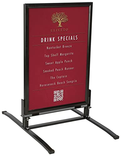 Displays2go 24 x 36 Inch Sidewalk Sign, Waterproof, Snap Frame, Spring Base, 2 Sided, Black (OWS2436B) | The Storepaperoomates Retail Market - Fast Affordable Shopping