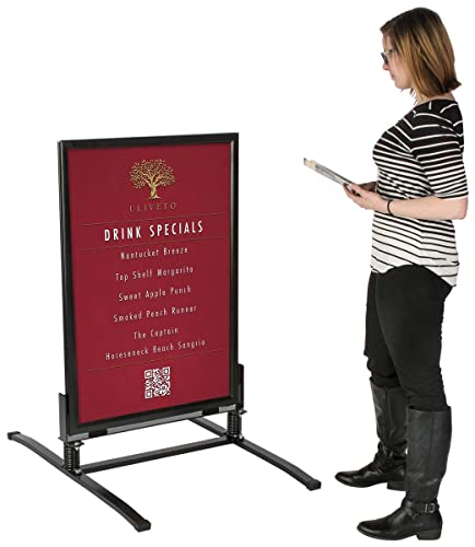 Displays2go 24 x 36 Inch Sidewalk Sign, Waterproof, Snap Frame, Spring Base, 2 Sided, Black (OWS2436B) | The Storepaperoomates Retail Market - Fast Affordable Shopping