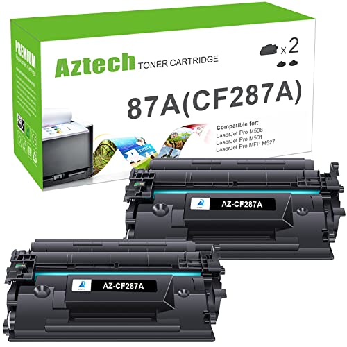 Aztech Compatible Toner Cartridge Replacement for HP 87A CF287A 87X CF287X Toner Cartridge for Enterprise M506 M506dn M506n M506x Pro M501 M501dn M527 M527dn M527f M527z Printer (Black, 2-Pack)