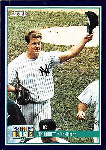 Jim Abbott baseball card (New York Yankees World Series Champion) 1994 Score #626 No Hitter