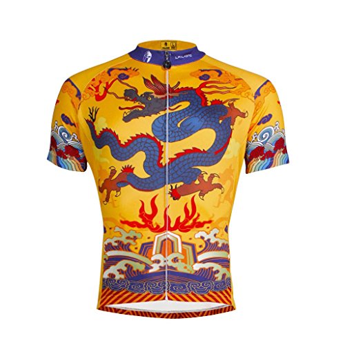 PaladinSport Men’s Short Sleeve Cycling Clothing Top Asian Size XXL 100% Polyester Chinese Dragon Style