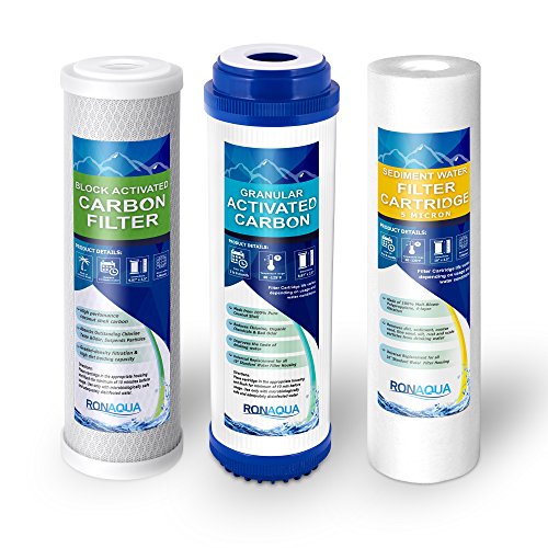 5 Stage Reverse Osmosis Filter Replacement Set, 5 Micron Sediment, Granular & Block Activated Carbon Filter Cartridges Well-Matched with WFPFC8002, P5, AP110