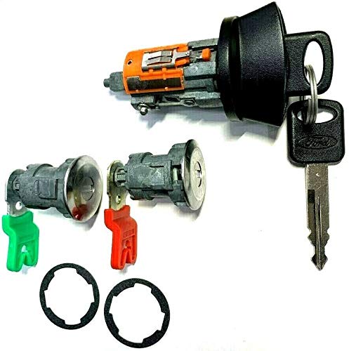 Ford Ignition Switch Lock Cylinder + Pair (2) Door Lock Cylinder W/2 Logo Keys LC6177 + DL5886