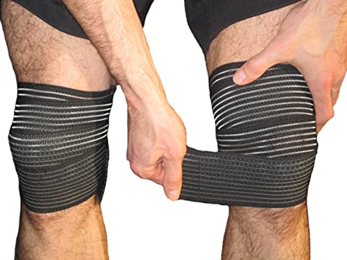 Elastic Knee Compression Bandage Wraps – Support for Legs, Thighs, Hamstrings Ankle & Elbow Joints Reduce Swelling, Lymphatic Relief Help Recover from Knee Replacement Surgery (Large)