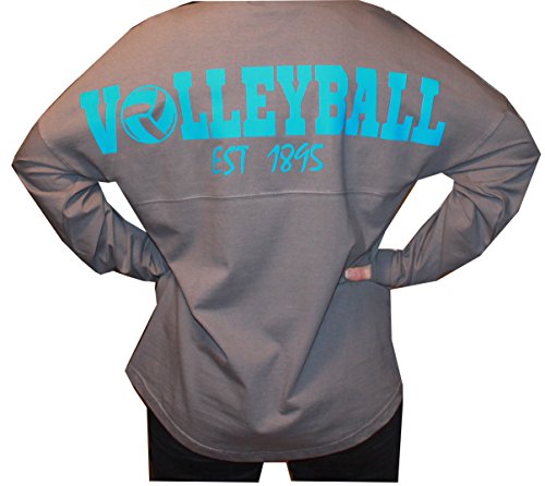 Volleyball Oversized Long Sleeve T-shirt (Large, Graphite)