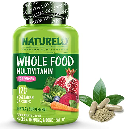 NATURELO Whole Food Multivitamin for Women – with Vitamins, Minerals, & Organic Extracts – Supplement for Energy and Heart Health – Vegan – Non GMO – 120 Capsules