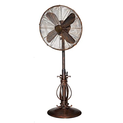 Designer Aire Oscillating Indoor/Outdoor Standing Floor Fan for Cooling Your Area Fast – 3-Speeds, Adjustable 40-51 Inches in Height, Fits Your Home Decor