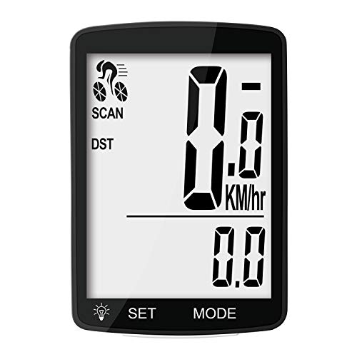 Nellvita Wireless Bike Computer, 20 Multi-Functions, Real Waterproof Bicycle Speedometer, Cycling Odometer with 3” Large LCD Display(Simple to Read), Easy to Use
