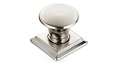 Richelieu Hardware BP46702195 Vaudreuil Collection 1 1/4 in (32 mm) x 1 1/4 in (32 mm) Brushed Nickel Traditional Cabinet Knob