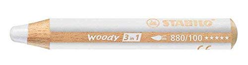 3 x STABILO Woody 3 in 1 Multi-Talented Jumbo Pencil – White (880/100)