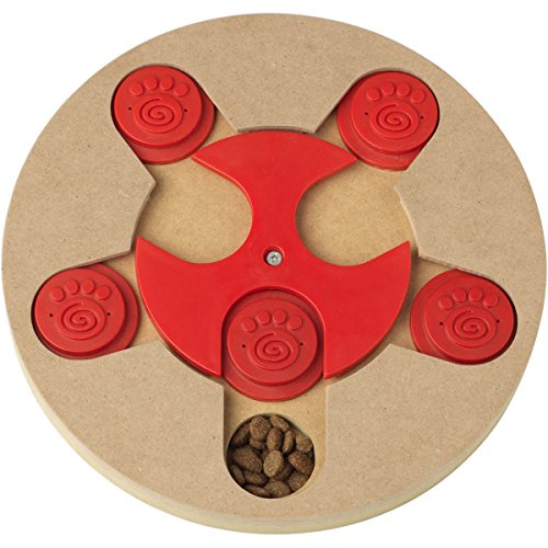 PetRageous 13006 Thinkrageous Interactive Advanced Level Puzzle Piece Dog Toy or Cat Toy Measures 9.84-Inch for Dogs and Cats or Kittens and Ages, Red