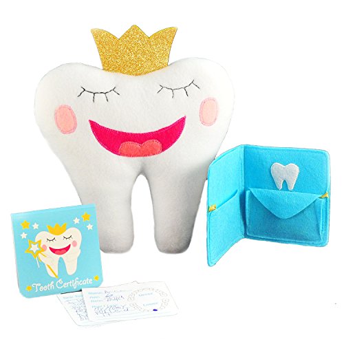 Tickle & Main, Tooth Fairy Pillow Kit With Notepad And Keepsake Pouch, 3 Piece Set, Includes Pillow With Pocket, Dear Tooth Fairy Notepad, Keepsake Wallet Pouch That Holds Teeth, Notes, And Photograph.