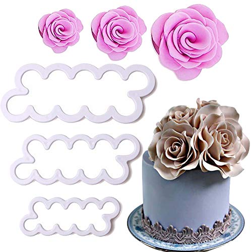 PalkSky Cake Decorating Gumpaste Flowers The Easiest Rose Ever Cutter Pack of 3