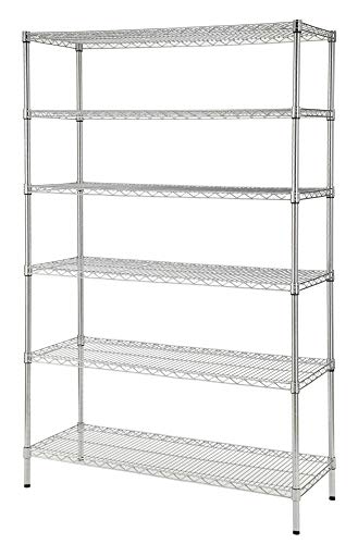 HDX 48 in. W x 72 in. H x 18 in. D Decorative Wire Chrome Finish Commercial Shelving Unit