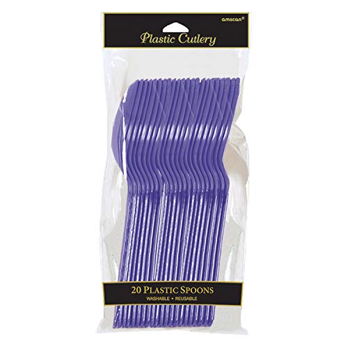 Amscan New Purple Plastic Spoons, 20 pieces