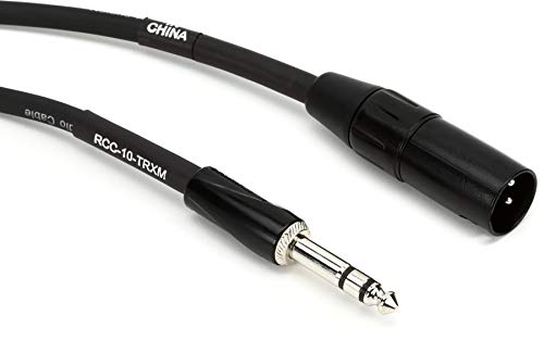 Roland Black Series Interconnect Cable, 1/4-Inch TRS to XLR (Male), 10-Feet