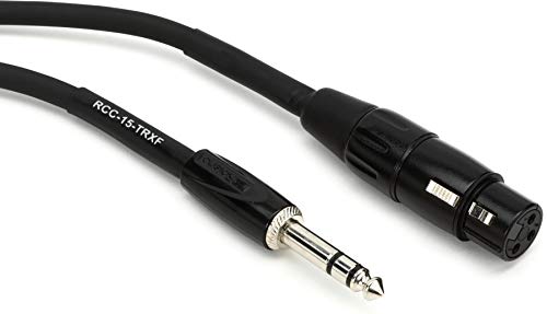 Roland Black Series Interconnect Cable, 1/4-Inch TRS to XLR (Female), 15-Feet