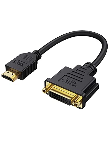 CableCreation HDMI to DVI Short Cable 0.5ft, Bi-Directional DVI-I (24+5) Female to HDMI Male Adapter 1080P DVI to HDMI Converter Compatible with Xbox, PC, TV, TV Box, PS5, Blue-ray, Switch