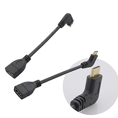 Seadream 6″ 15CM High Speed 90 Degree Mini HDMI Right-Toward Male to HDMI Female Cable Adapter Connector (1PACK Right-Toward)