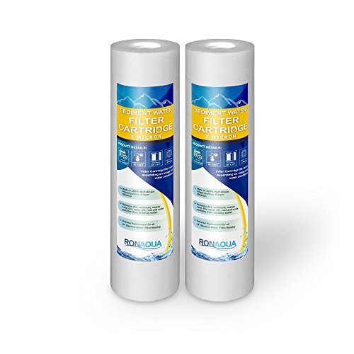 5 Micron Sediment Water Filter Cartridge 2 Pack Replacement Set WELL-MATCHED with P5, AP110, WFPFC5002, CFS110, RS14, WHKF-GD05