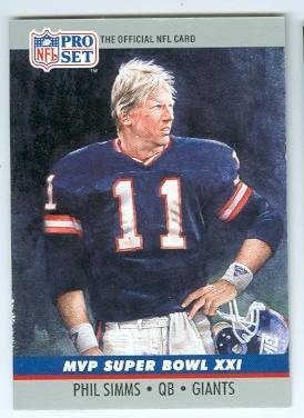 Phil Simms Football Card (New York Giants QB) 1990 Pro Set #21 Super Bowl MVP