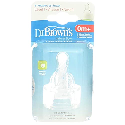 Multibuy 3x Dr. Brown’s Natural Flow Standard Neck Silicone Teats Level 1 (0m+) by Dr. Brown’s