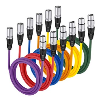 NEEWER 6 Pack 6.5 feet/2m Mic Cable Cord, XLR Male to XLR Female Microphone Audio Colored Snake Cables (Purple/Red/Blue/Orange/Yellow/Green) | The Storepaperoomates Retail Market - Fast Affordable Shopping