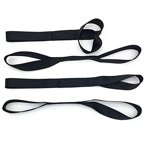 Heavy Duty 1,200lb. Workload Soft Loop Tie Down Straps for Towing or Trailering ATV, UTV, Motorcycle, Lawn Garden Equipment (Set of 4) (18 Inches, Black)