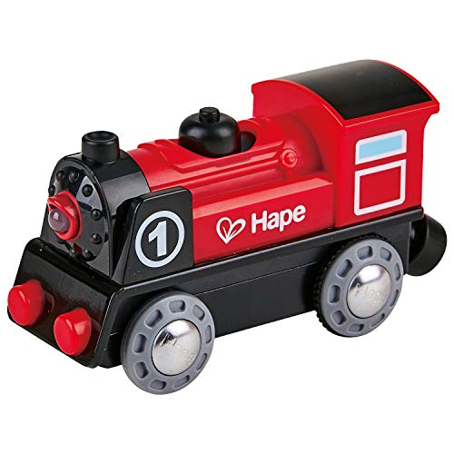 Hape Wooden Railway Battery Powered Engine No. 1 Kid’s Train Set