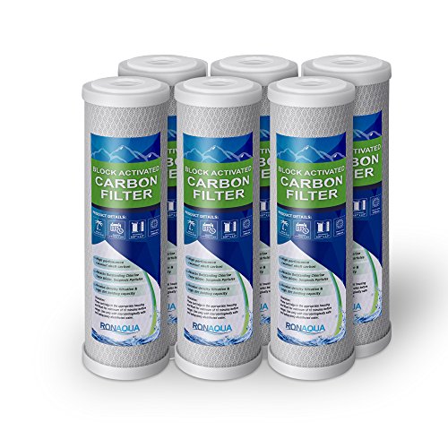 6 Block Activated Carbon 5 Micron Water Filters Set WELL-MATCHED with WFPFC8002, WFPFC9001, WHCF-WHWC, WHEF-WHWC, FXWTC, SCWH-5
