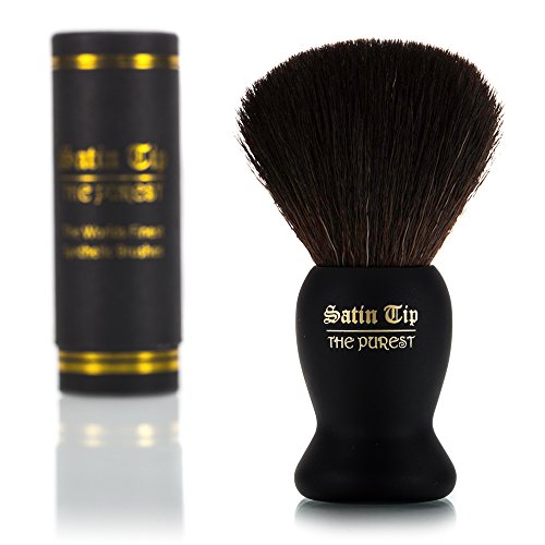 Satin Tip – The Purest, Shave Brush (Synthetic, Black, Soft Touch, Case)