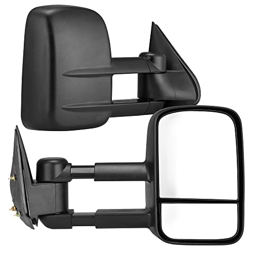 YITAMOTOR Towing Mirrors Compatible with 88-98 Chevy GMC C/K 1500 2500 3500 Pickup Pair Set Manual Extendable Side Mirrors