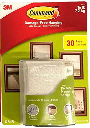 Command Large Picture and Frame Hanging Strips, 17206 (30 Pairs)