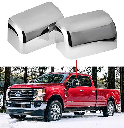 PerfecTech Super Duty Chrome Plated Mirror Covers Ultra Durable Top Half for 2008-2016 Ford F250 F350 F450（2 Pcs）