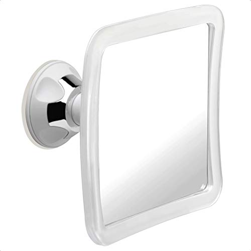 Fogless Shower Mirror for Shaving with Upgraded Suction, Anti Fog Shatterproof Surface and 360° Swivel – Includes Optional Hook Accessory To Transform Suction Mirror Into Hanging Mirror – 6.3″ x 6.3″