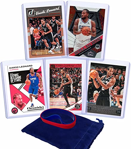 Kawhi Leonard (5) Assorted Basketball Cards Bundle – San Antonio Spurs, Toronto Raptors, Los Angeles Clippers Trading Cards – # 2