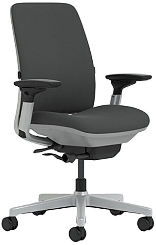 Steelcase Amia Chair with Platinum Base & Hard Floor Casters, Graphite –