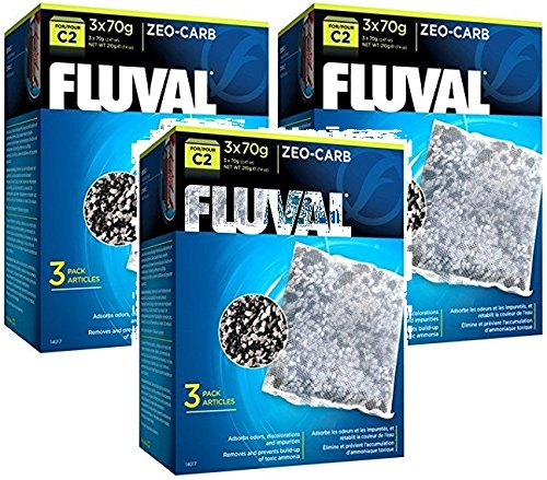 (3 Pack) Fluval C2 Zeo-Carb, 3 Filters each