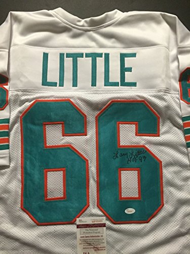 Autographed/Signed Larry Little”HOF 93″ Miami White Football Jersey JSA COA