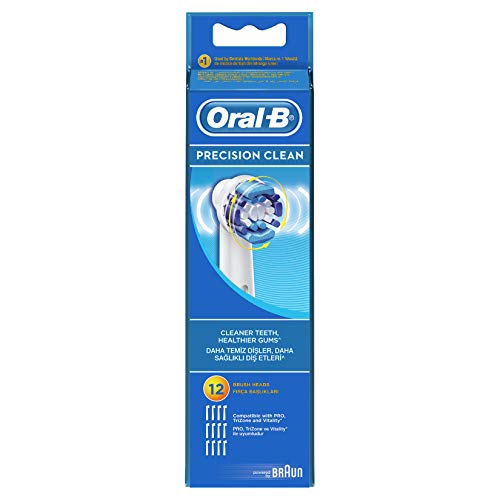 Oral-B PrecisionClean Electric Toothbrush Replacement Heads Powered by Braun – Pack of 12