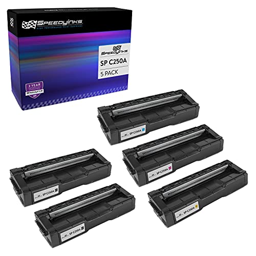 SPEEDYINKS Speedy Inks Compatible Toner Cartridge Replacement for Ricoh SP C250A (2 Black, 1 Cyan, 1 Magenta, 1 Yellow, 5-Pack)