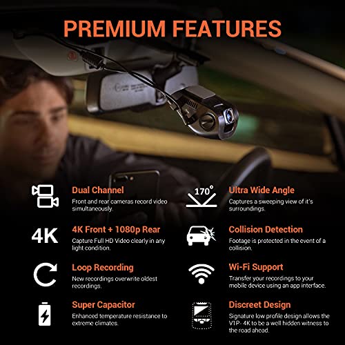 Rexing V1P 4K Car Dash Cam 2.4″ LCD 2160p Front + 1080p Rear Wi-Fi 170° Wide Angle Dual Channel with Rear Cam, G-Sensor, WDR, Loop Recording Mobile App Supercapacitor | The Storepaperoomates Retail Market - Fast Affordable Shopping