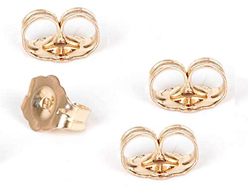 14K Gold Earring Backs – 4 Piece Replacement Earring Backs for Stud Ear Rings 2 Pairs