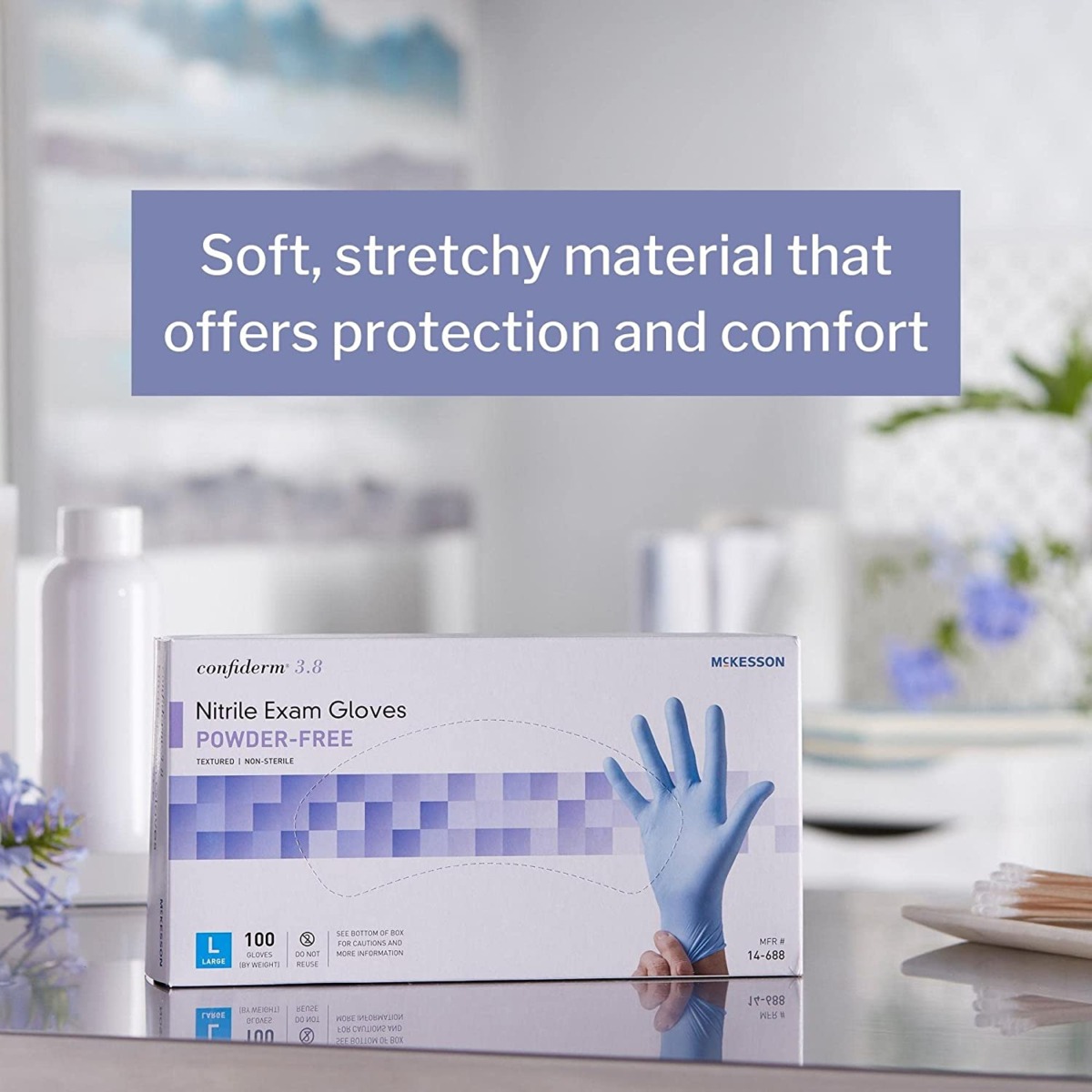 McKesson Confiderm 3.8 Disposable Nitrile Exam Glove Standard Cuff Length | The Storepaperoomates Retail Market - Fast Affordable Shopping