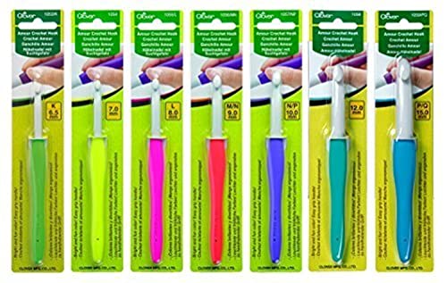 Clover Amour Crochet Hooks – Set of 7 – For Working with Thick Yarns