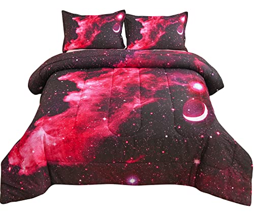 A Nice Night 3D Galaxy Blanket Comforter Bedding Sets Home Textile with Comforter Pillowcase, Full Size
