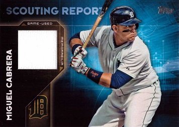 2016 Topps Scouting Report Relics #SRR-MC Miguel Cabrera Game Worn Tigers Jersey Baseball Card – White Jersey Swatch