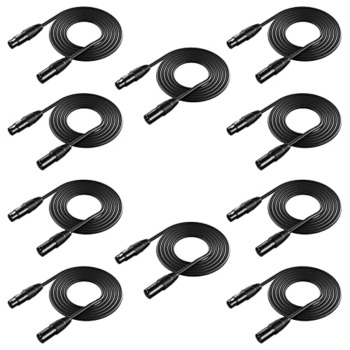 Neewer 10-Pack 6.5 Foot / 2 Meters DMX Stage Light Cables Wires with 3-Pin Signal XLR Male to Female Connection for Moving Head Light Par Light Spotlight with XLR input & output | The Storepaperoomates Retail Market - Fast Affordable Shopping